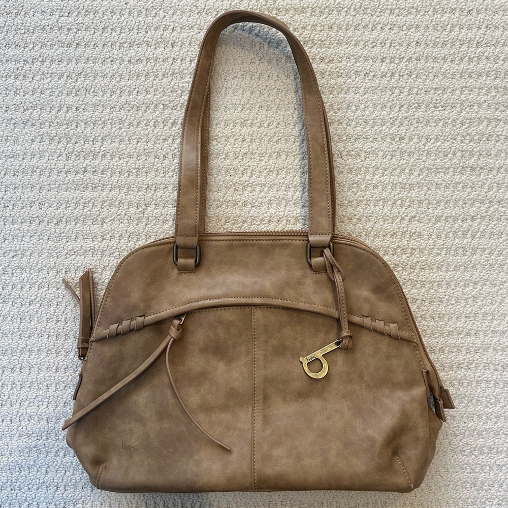 B.O.C. Born Concepts Brown Slouchy Faux Leather Shoulder Bag Hobo Purse Boho